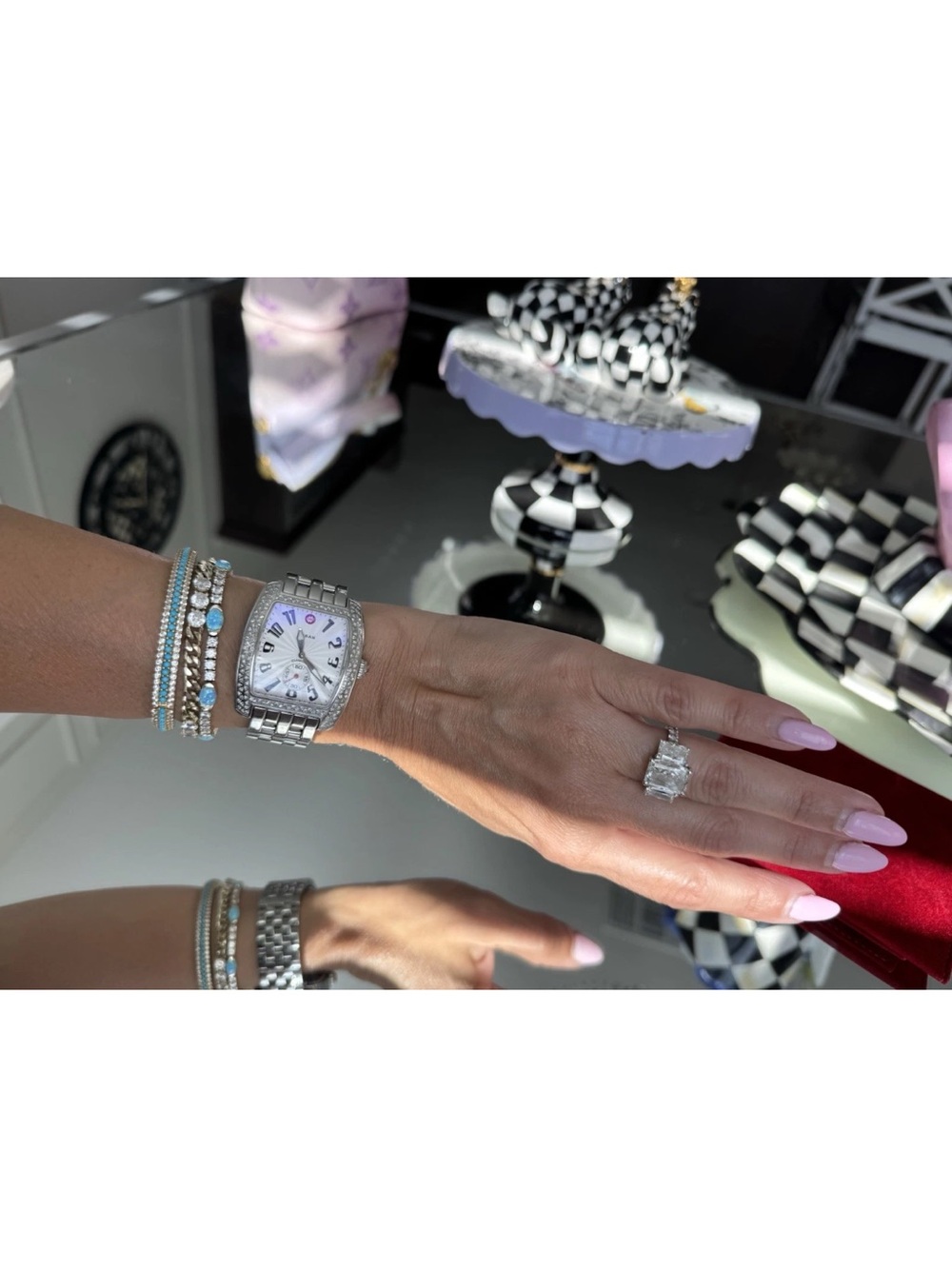Michele XL Urban Stainless Steel Diamond Watch - Picture 10 of 10